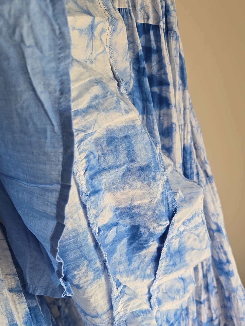 Jones New York Tie-Dye Print 100% Cotton Tiered Maxi Skirt Size: 16W - Picture 4 of 6